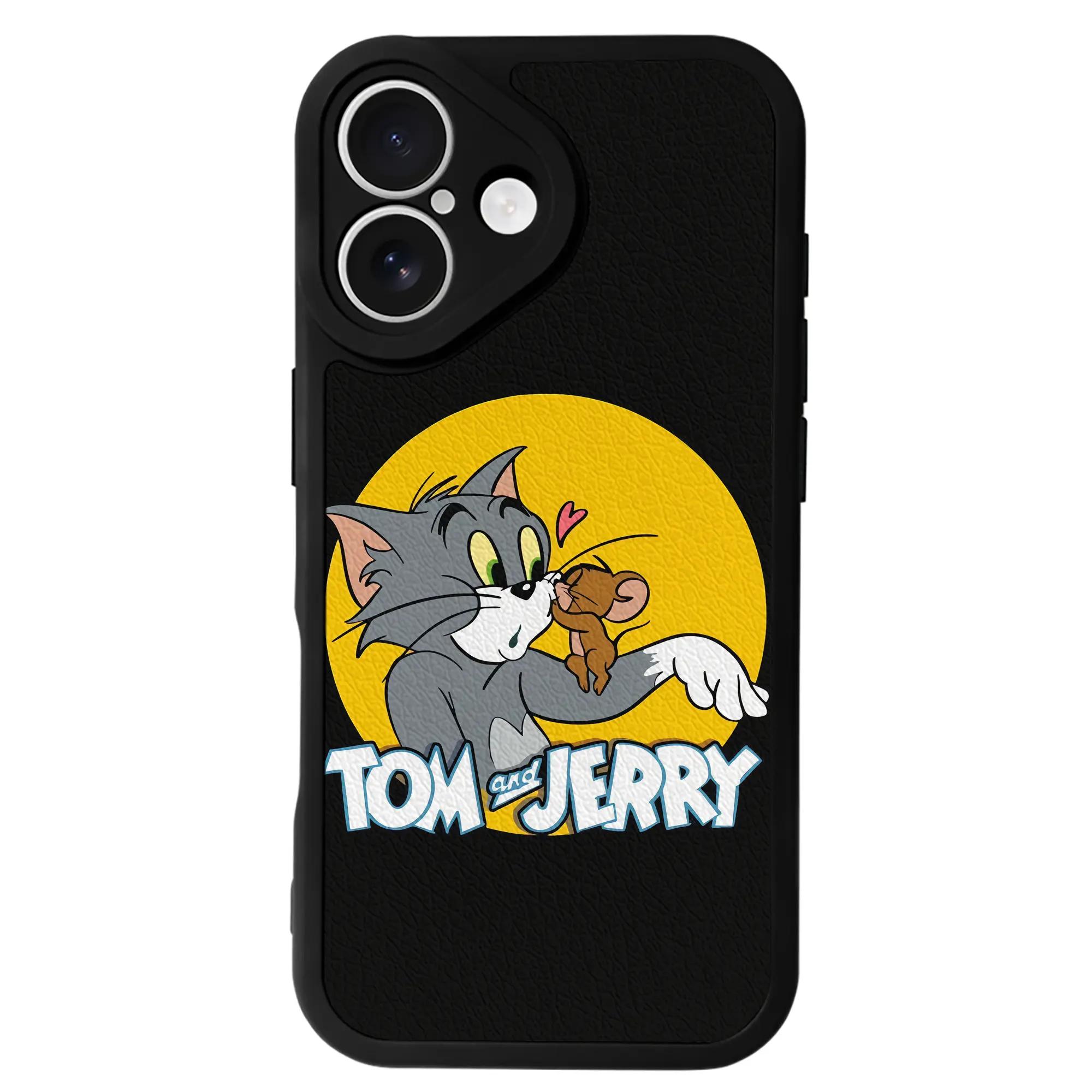 トムとジェリー グッズ トム - IPhone 16シリーズ対応 ・ シリコンスマホケース ・ レザー調 ・ 高精度フィット ・ 耐衝撃 ・ ワイヤレス充電対応 ・ 精密カット